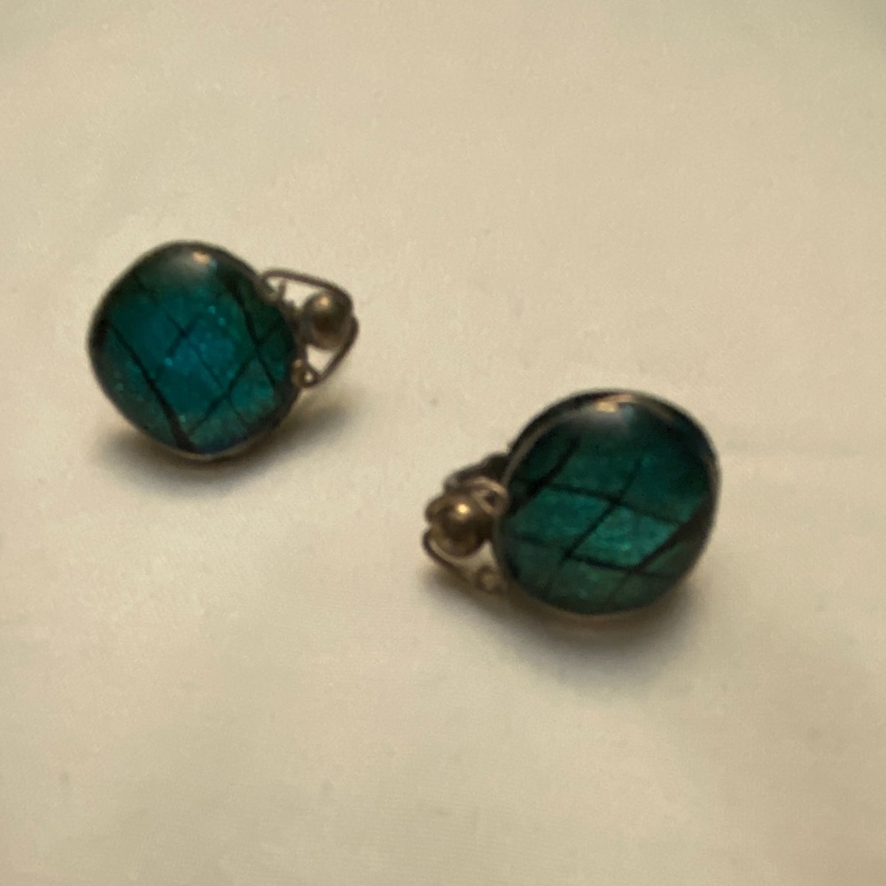 Clip on glass earrings
